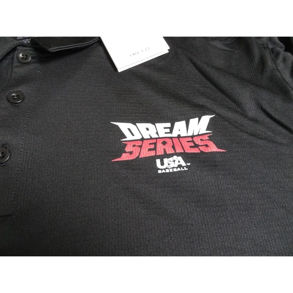 Dream Series USA Baseball Polo. Men's 2XL. Black, short sleeve - Picture 10 of 10